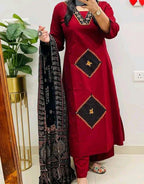 Rayon Women Kurti With Dupatta & Bottom Wear