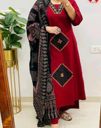 Rayon Women Kurti With Dupatta & Bottom Wear