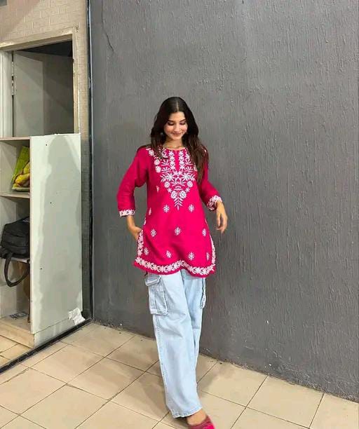 Rayon Embroidery Kurti