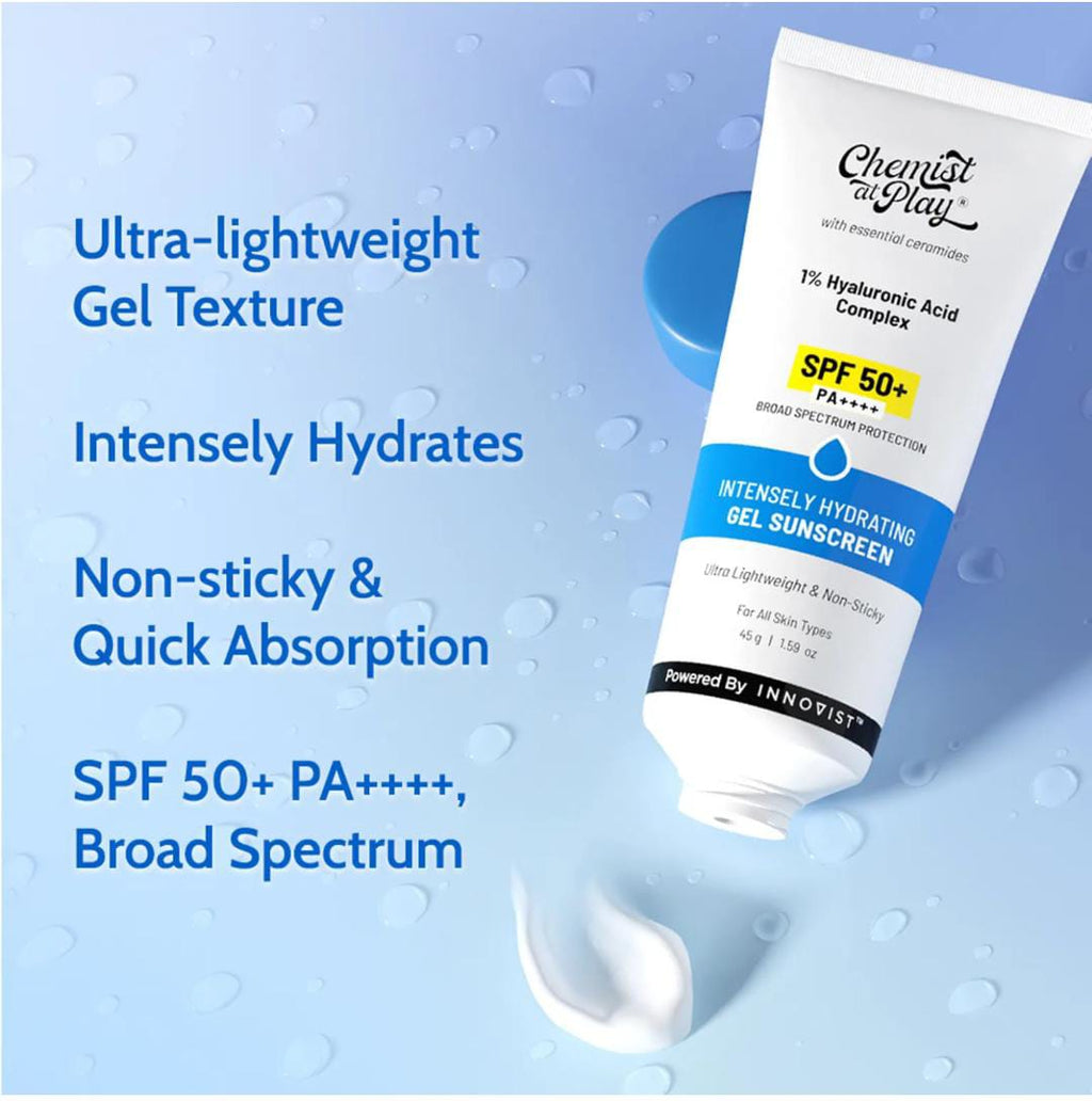 Intensely Hydrating Gel Sunscreen SPF 50+1 Ultralight, Non-Sticky &amp; Quick-Absorbing | 45g