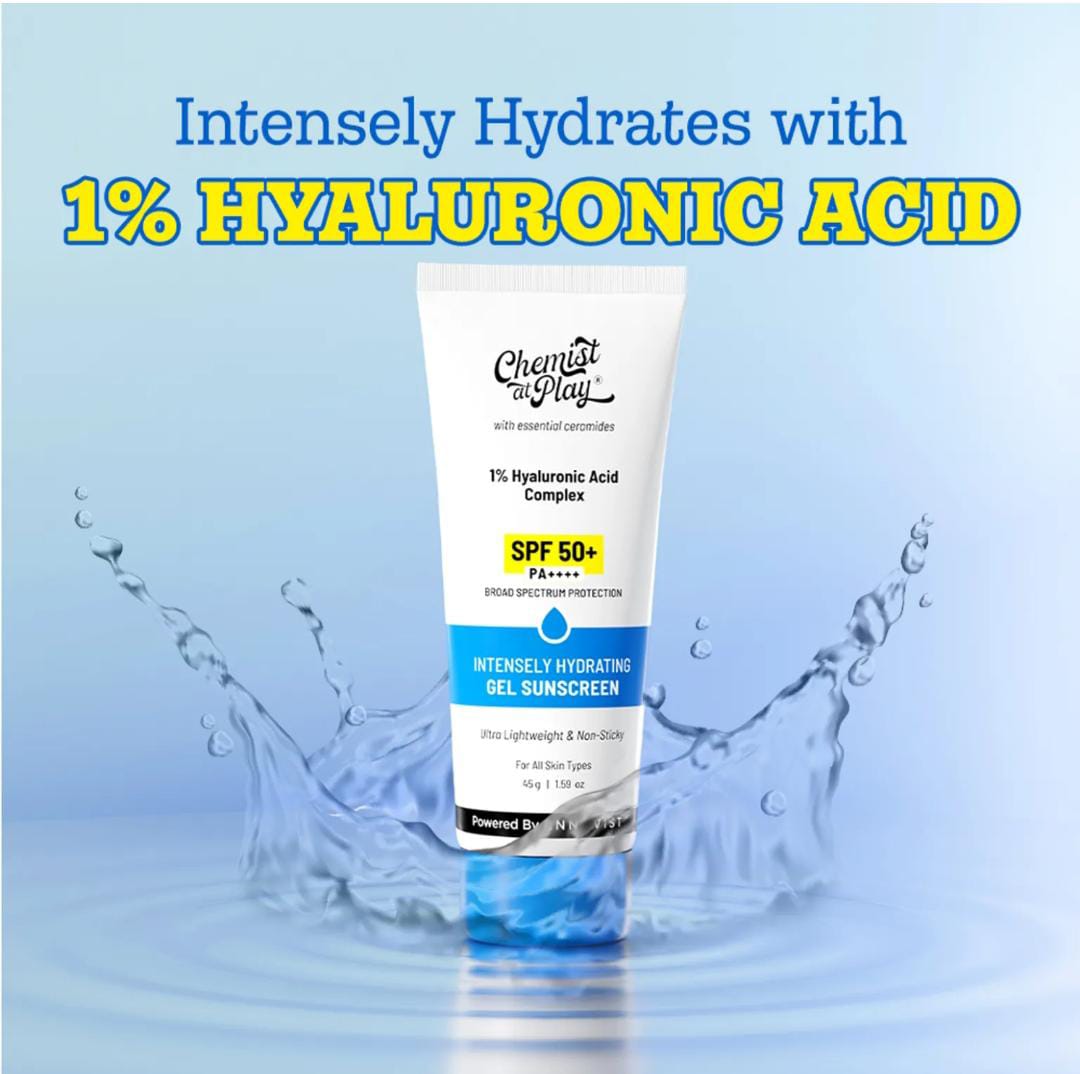 Intensely Hydrating Gel Sunscreen SPF 50+1 Ultralight, Non-Sticky &amp; Quick-Absorbing | 45g