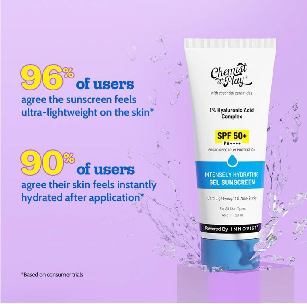 Intensely Hydrating Gel Sunscreen SPF 50+1 Ultralight, Non-Sticky &amp; Quick-Absorbing | 45g