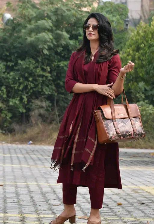 Cotton Silk Kurta & cotton silk bottomwear with Chanderi Cotton Shawl #205