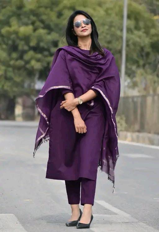 Cotton Silk Kurta & cotton silk bottomwear with Chanderi Cotton Shawl #205