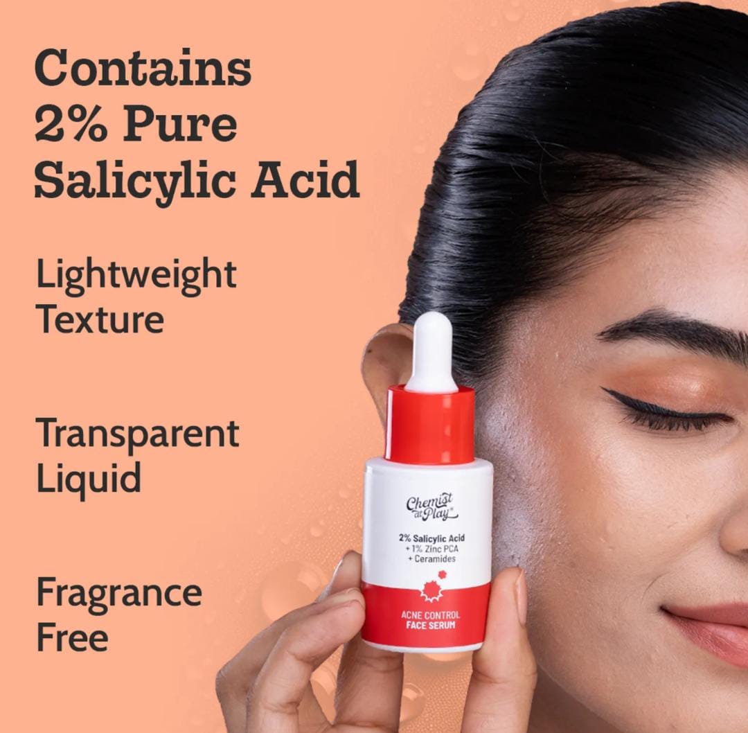 Chemist at Play. Face Serum Treats Active Acne, Controls Excess Oil | 30ml