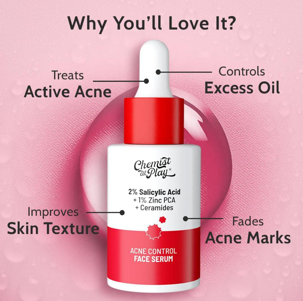 Chemist at Play. Face Serum Treats Active Acne, Controls Excess Oil | 30ml