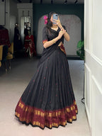 Chanderi Cotton Half Saree Lehenga Choli