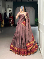 Chanderi Cotton Half Saree Lehenga Choli