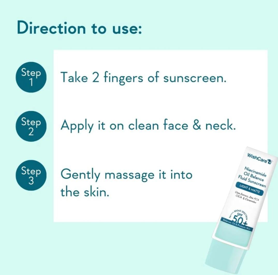 Niacinamide Oil Balance Fluid Sunscreen Light & Matte SPF 50+ PA++++ Balances Oily & Protects Skin | 50 g