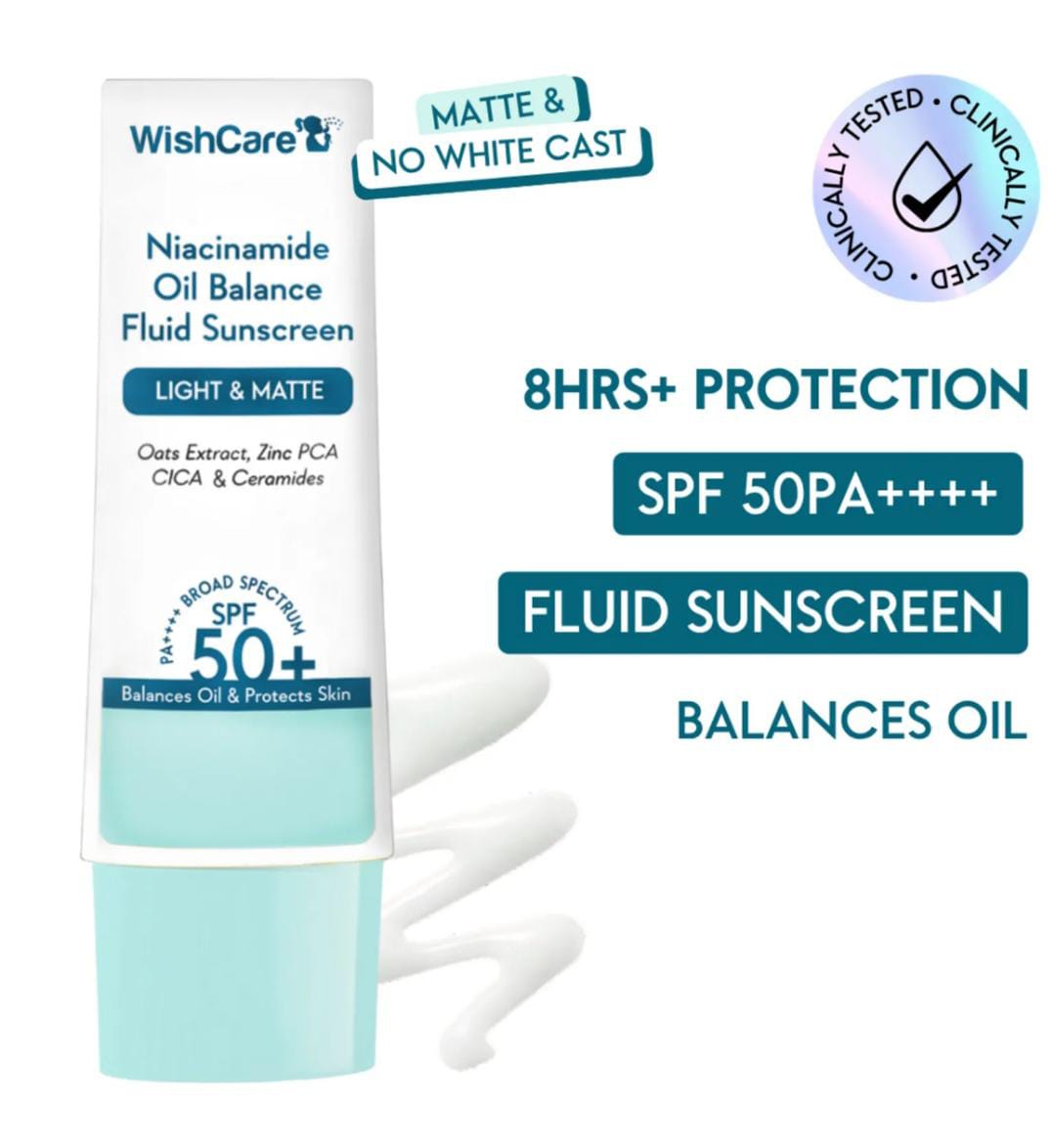 Niacinamide Oil Balance Fluid Sunscreen Light & Matte SPF 50+ PA++++ Balances Oily & Protects Skin | 50 g