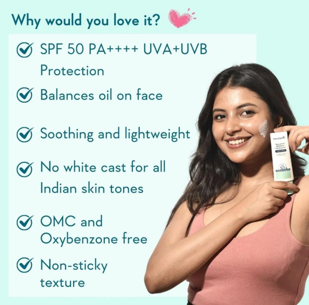 Niacinamide Oil Balance Fluid Sunscreen Light & Matte SPF 50+ PA++++ Balances Oily & Protects Skin | 50 g