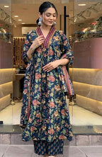 Printed Rayon Kurta with Three-quarter sleeves