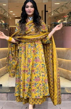 Printed Rayon Kurta with Three-quarter sleeves