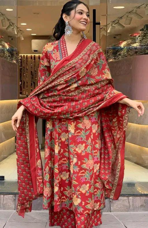 Printed Rayon Kurta with Three-quarter sleeves