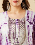 Multicolor Rayon Kurta set with Delicate Floral Embroidery