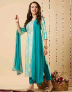 Multicolor Rayon Kurta set with Delicate Floral Embroidery