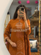 Pure Mul Cotton Top & Pant With Dupatta Set