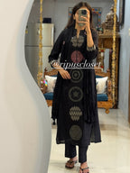 Pure Mul Cotton Top & Pant With Dupatta Set