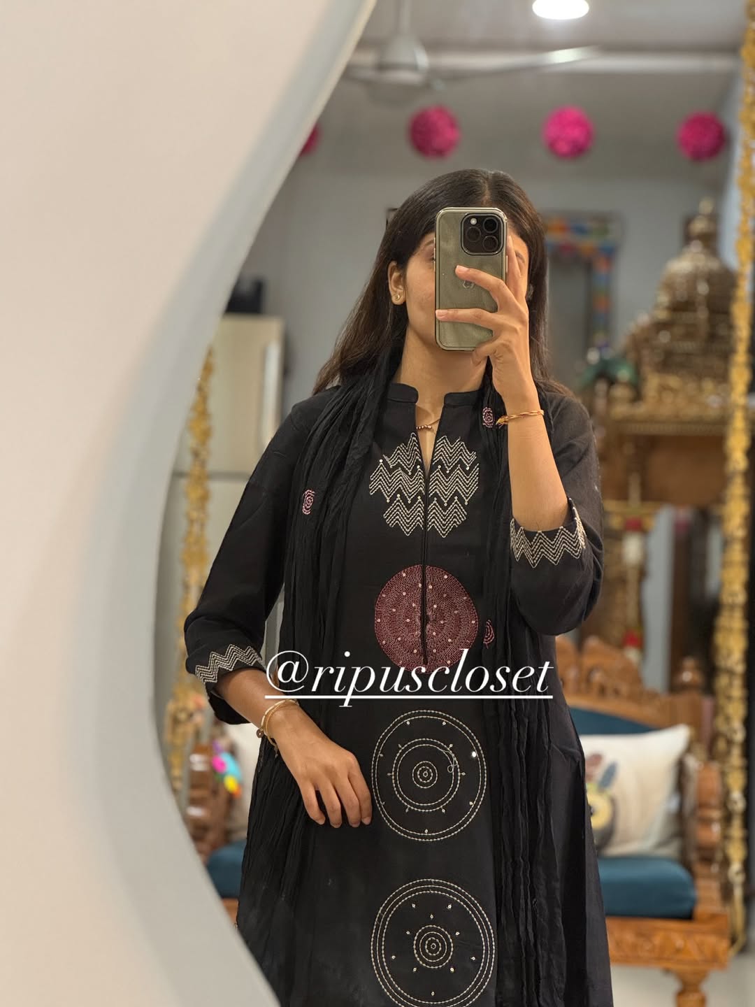 Pure Mul Cotton Top & Pant With Dupatta Set