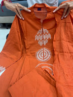 Pure Mul Cotton Top & Pant With Dupatta Set