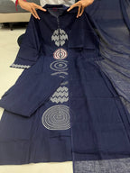 Pure Mul Cotton Top & Pant With Dupatta Set