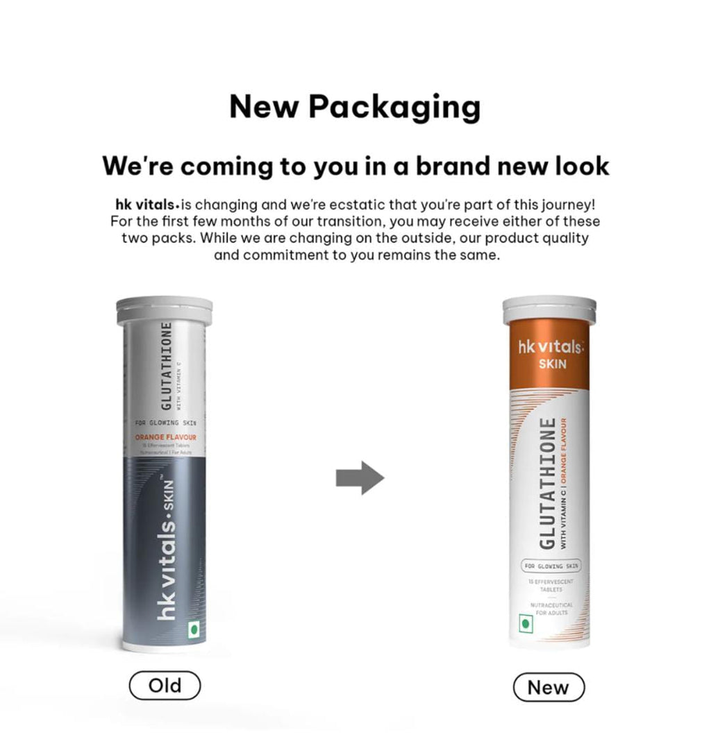 HK Vitals Glutathione Effervescent Tablets Orange | 15 Tablets
