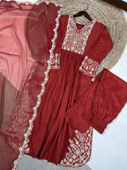 Maska Cotton Embroided Shalwar & Bottom wear + Duppatta