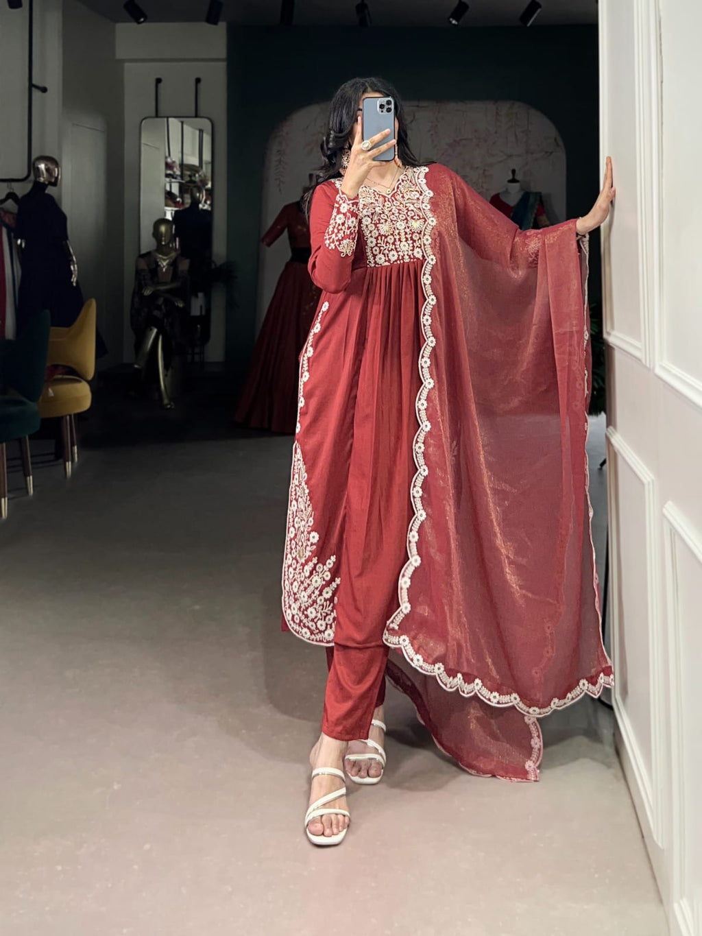 Maska Cotton Embroided Shalwar & Bottom wear + Duppatta