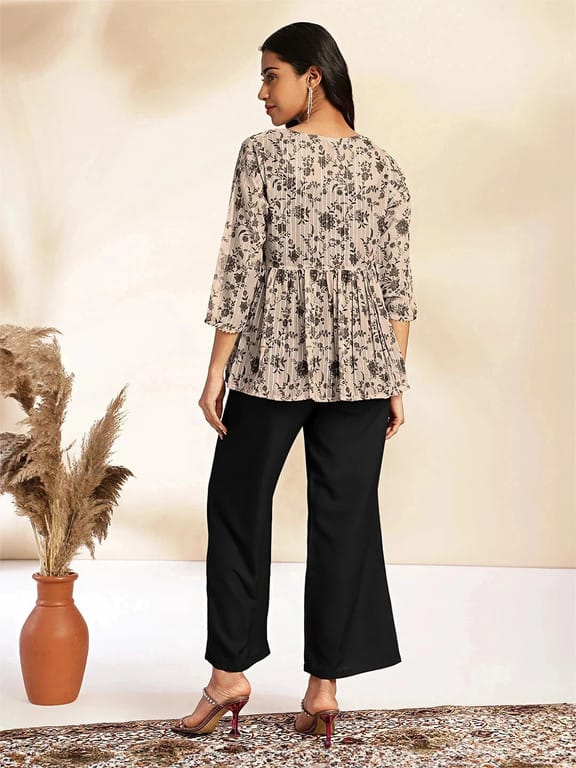 Wine Solid Crop Top with Pant and Jacket