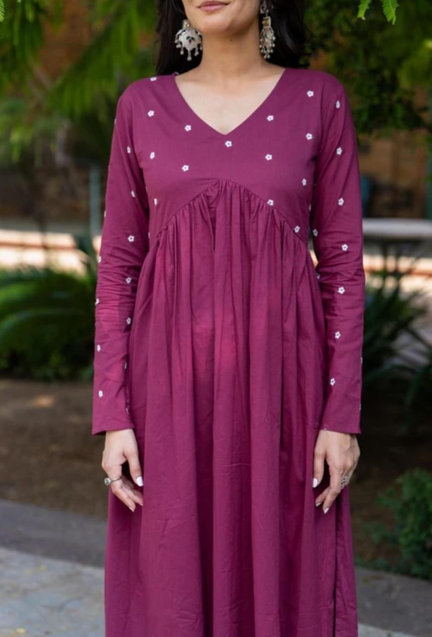 Aliya Cut Floral Embroidery Kurta Pant Set