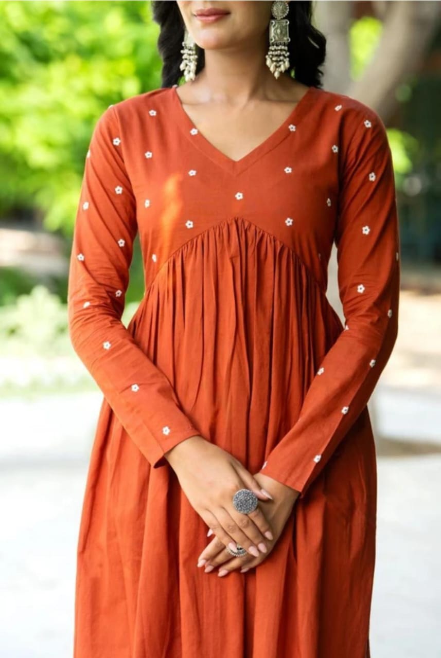 Aliya Cut Floral Embroidery Kurta Pant Set