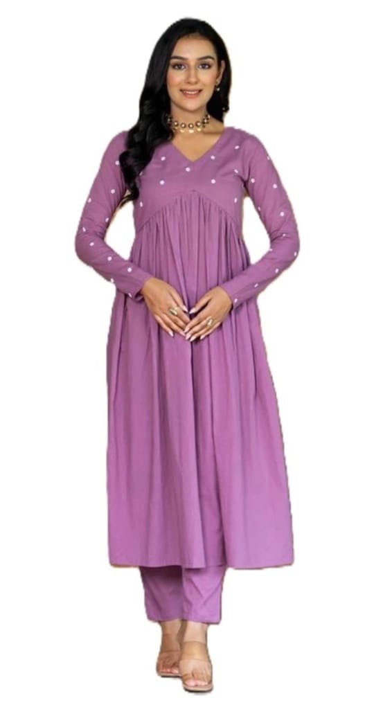 Aliya Cut Floral Embroidery Kurta Pant Set