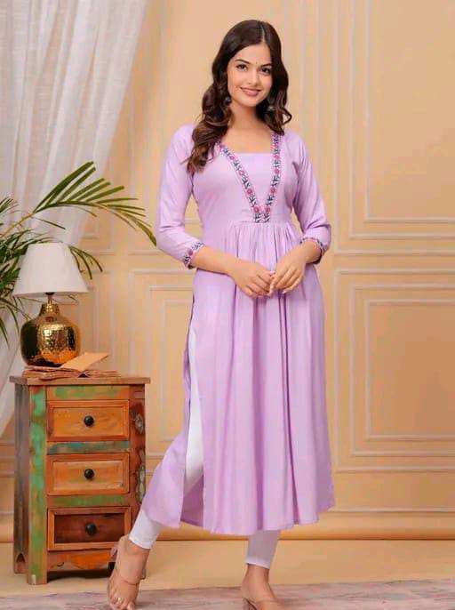 Breathable Rayon Kurtis with three-quarter sleeves