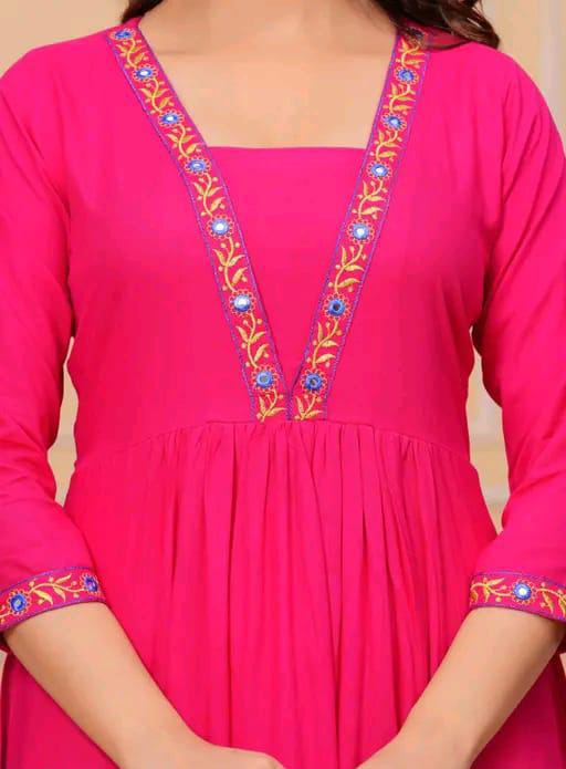 Breathable Rayon Kurtis with three-quarter sleeves