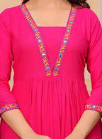 Breathable Rayon Kurtis with three-quarter sleeves