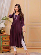 Breathable Rayon Kurtis with three-quarter sleeves