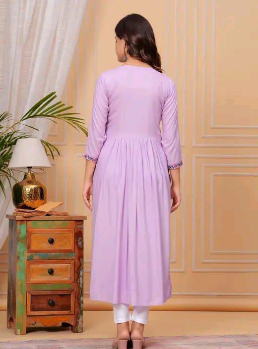 Breathable Rayon Kurtis with three-quarter sleeves