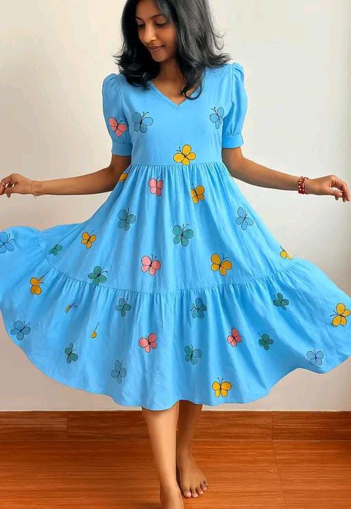 Butterfly Printed Rayon Kurtis