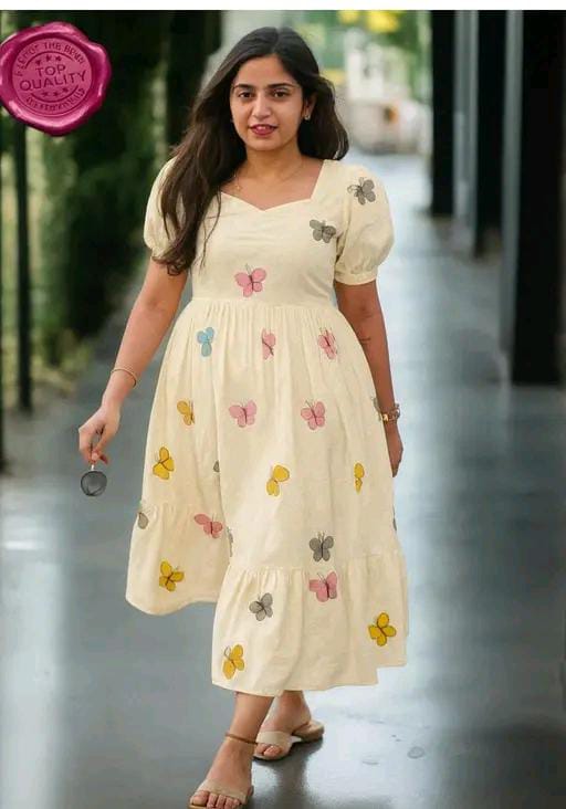 Butterfly Printed Rayon Kurtis