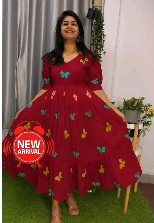 Butterfly Printed Rayon Kurtis