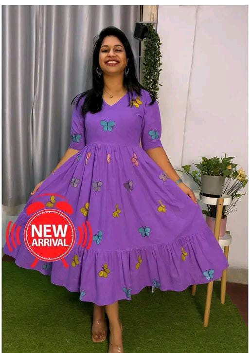 Butterfly Printed Rayon Kurtis