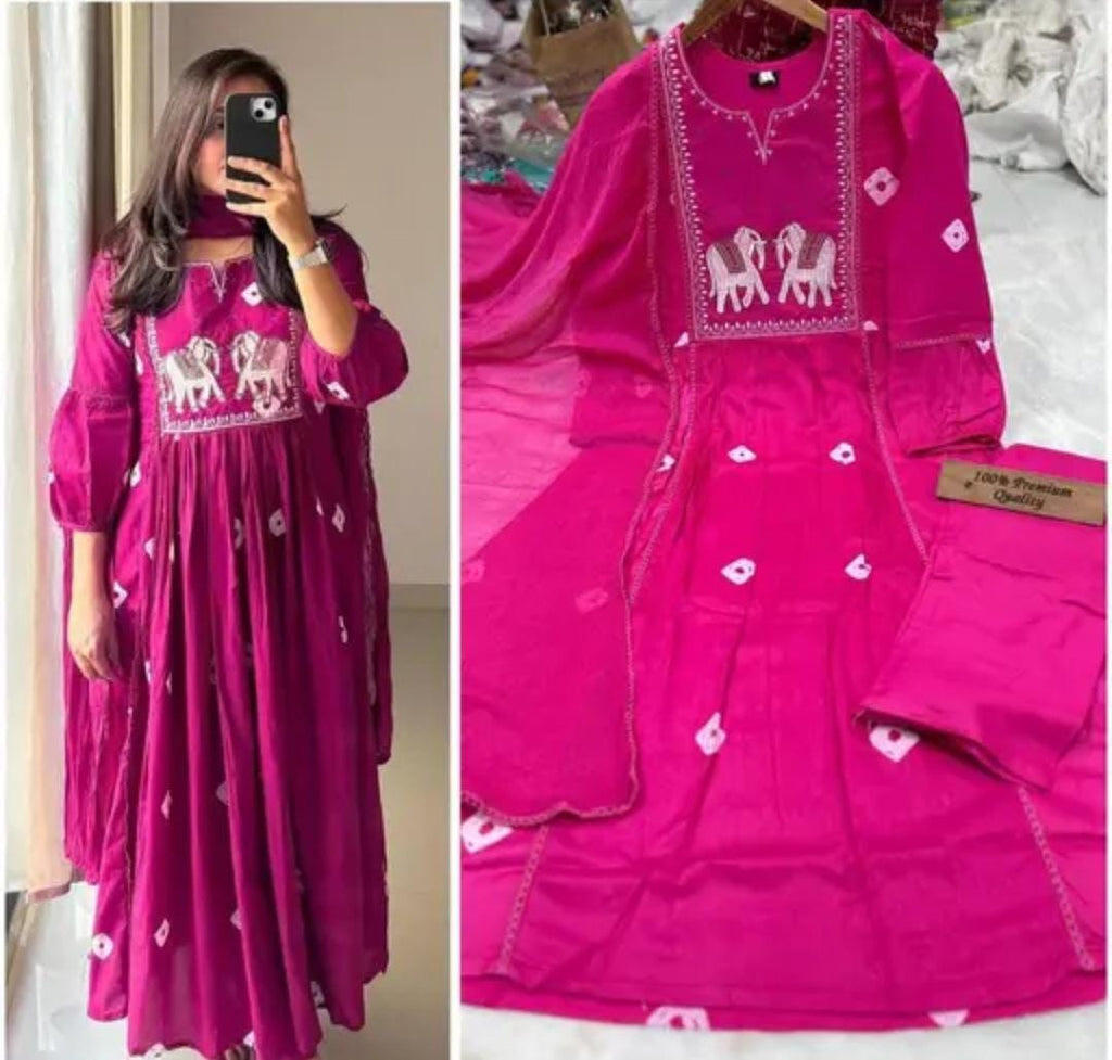 Georgette Kurti and Sharara Set