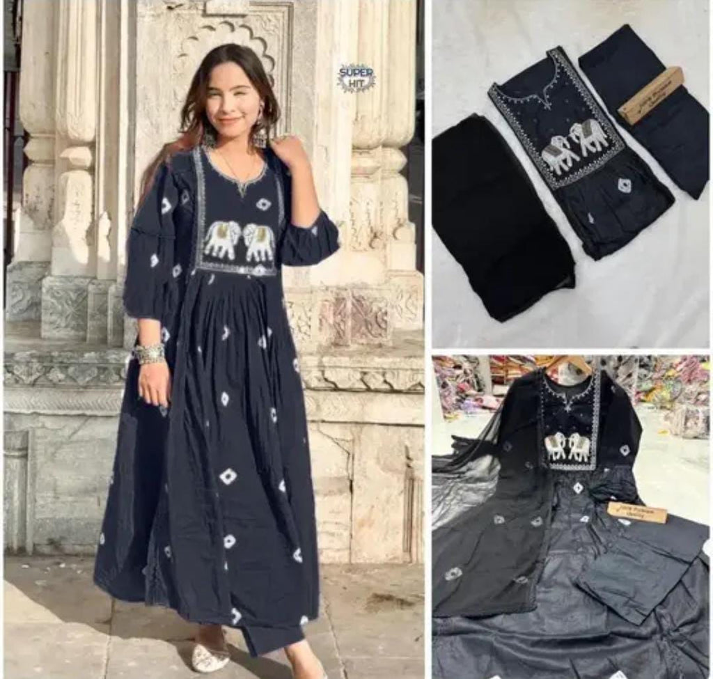Georgette Kurti and Sharara Set