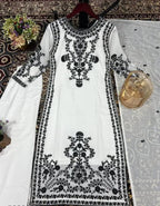 Black Top and Bottom with Dupatta – Heavy Embroidery Work