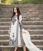 Black Top and Bottom with Dupatta – Heavy Embroidery Work