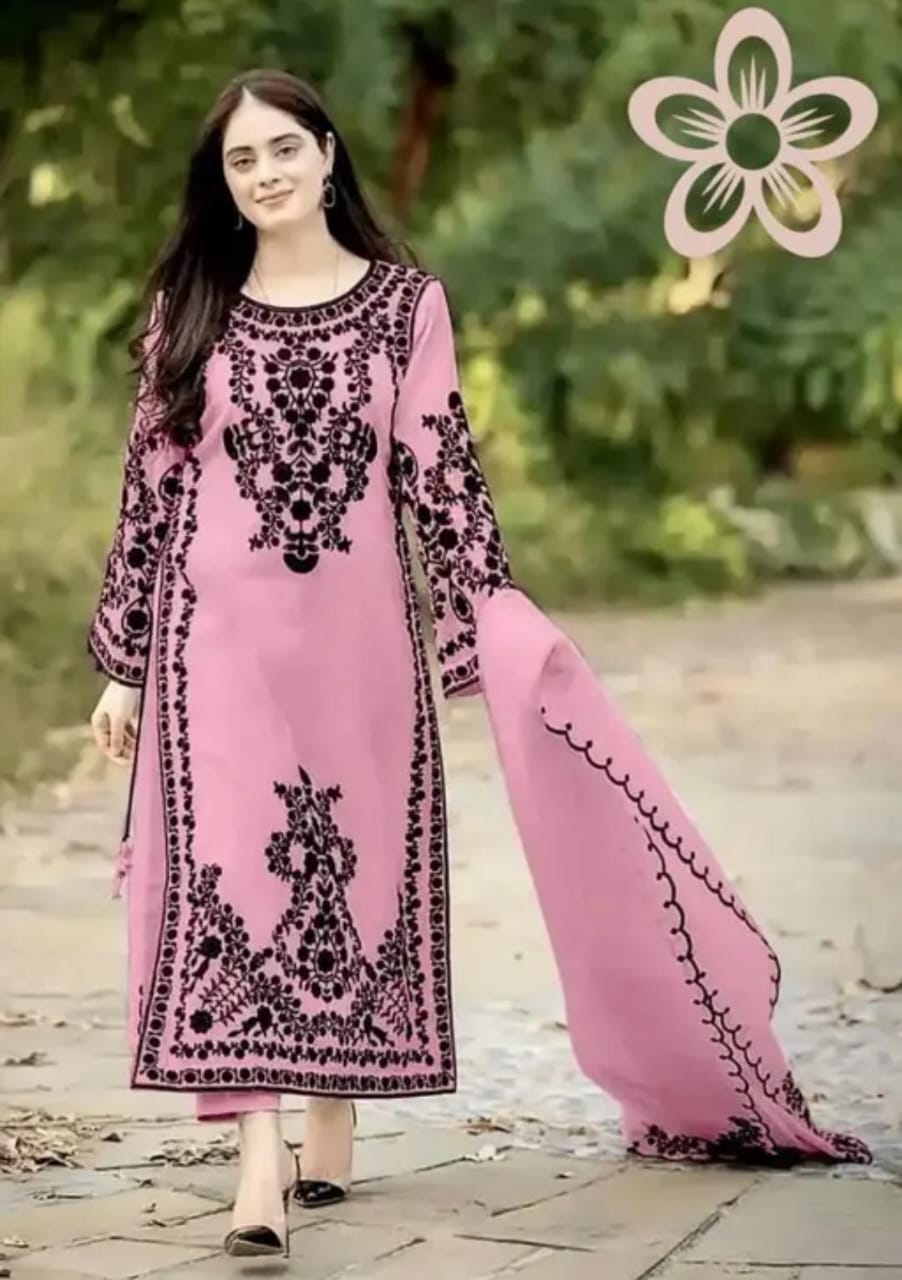 Black Top and Bottom with Dupatta – Heavy Embroidery Work
