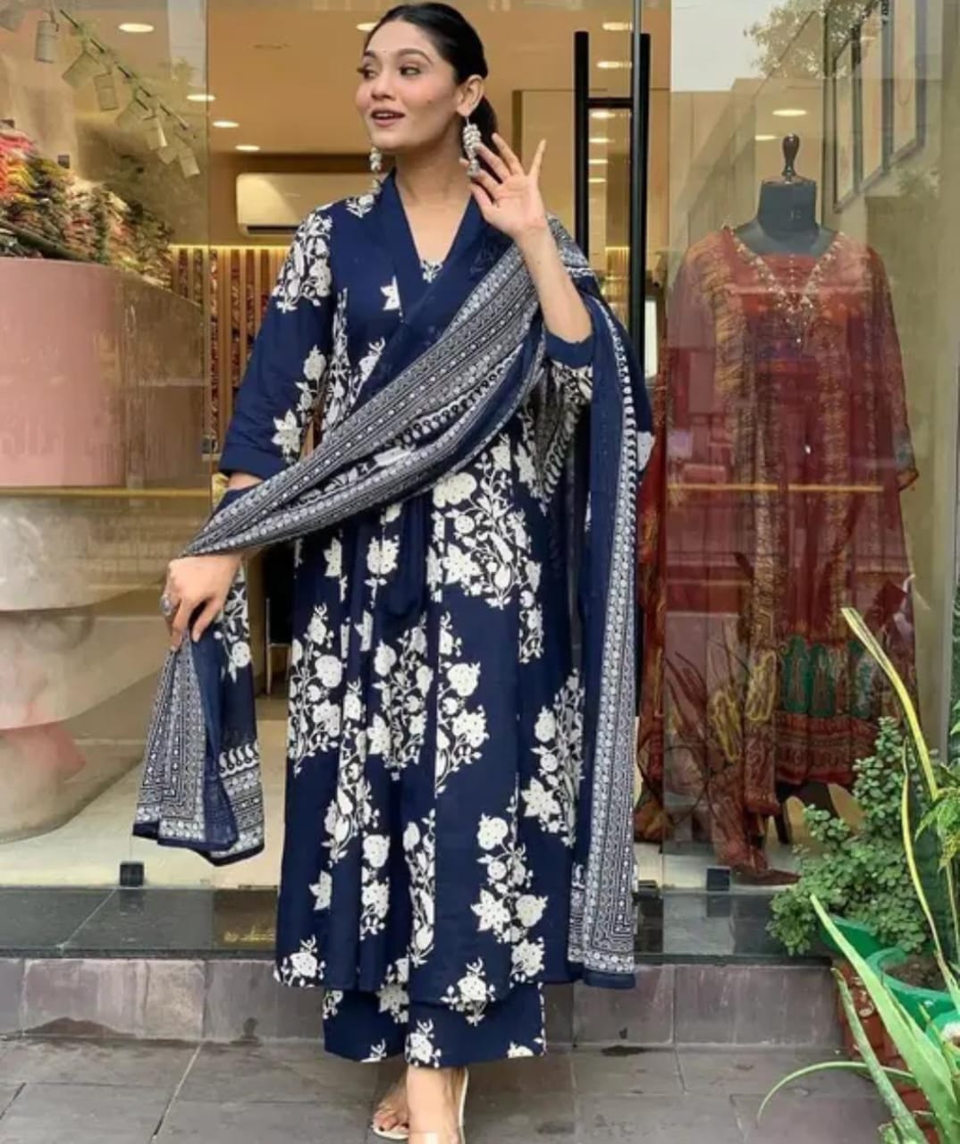 Blue Rayon Kurta Pant Dupatta Set for Women | Comfortable & Stylish Outfit