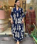 Blue Rayon Kurta Pant Dupatta Set for Women | Comfortable & Stylish Outfit