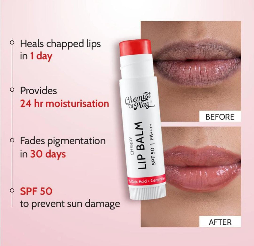 Chemist at Play. Natural Lip Balm SPF 50 Brightens & Repairs Chapped Lips 24HR Moisture | 4.5g