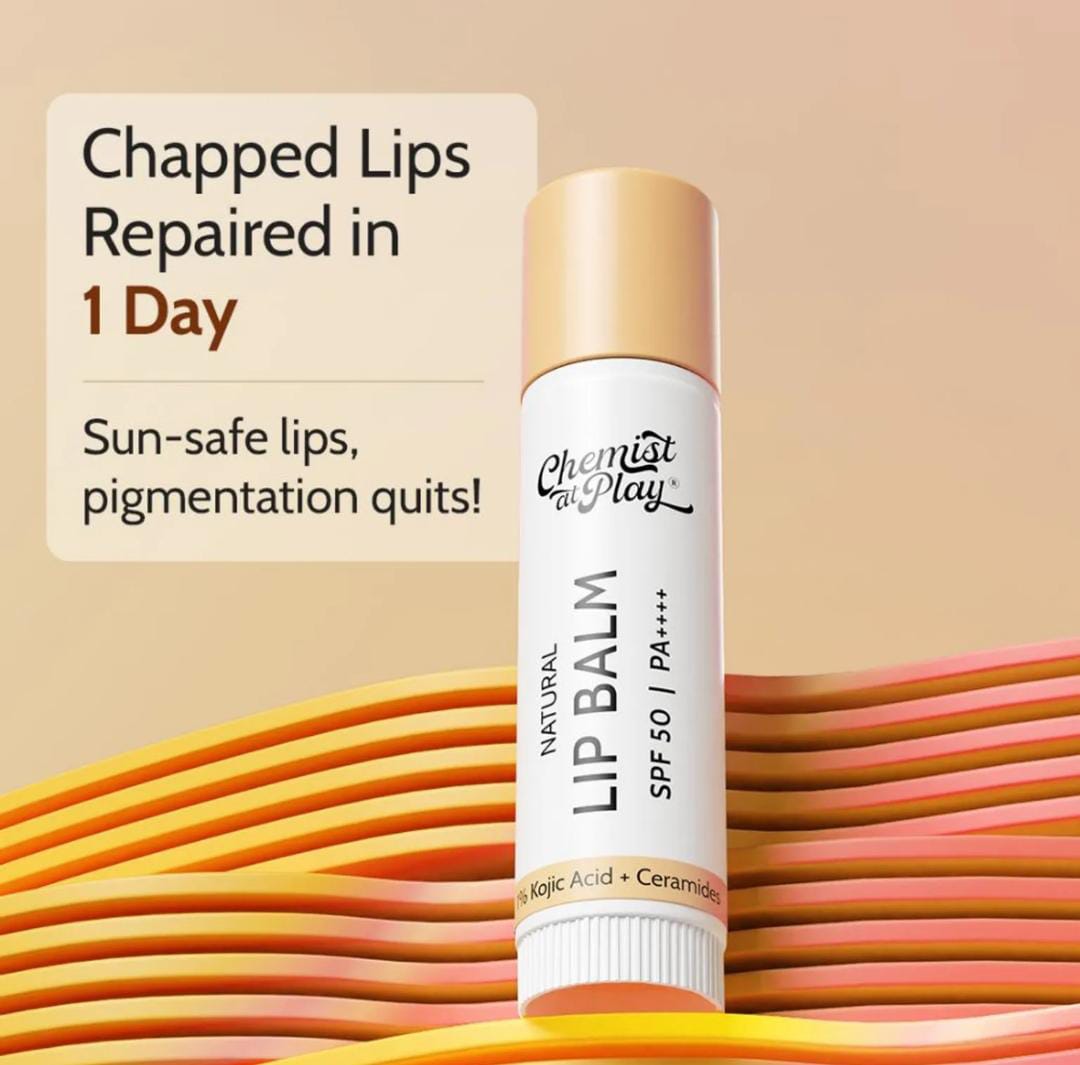 Chemist at Play. Natural Lip Balm SPF 50 Brightens & Repairs Chapped Lips 24HR Moisture | 4.5g